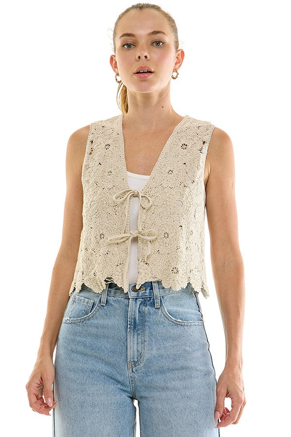 Crochet Tie-Front Top