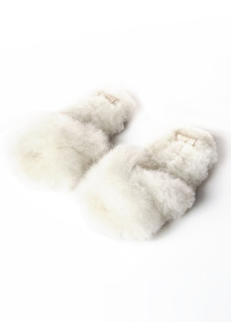 WHITE SLIPPER SANDALS