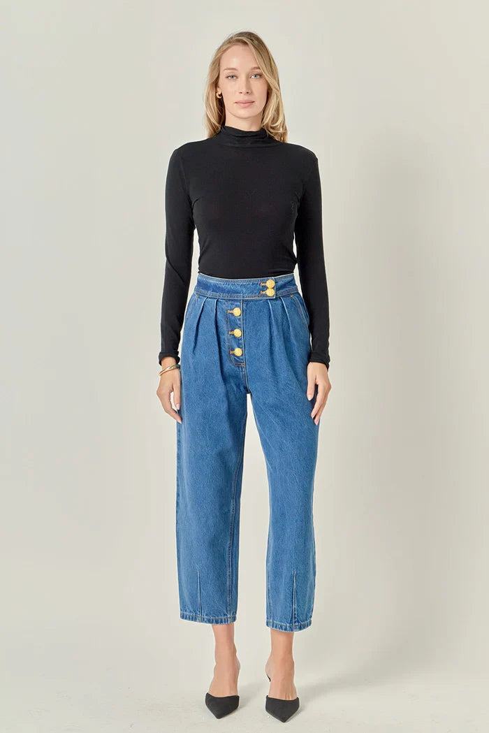 Cropped Denim Trousers