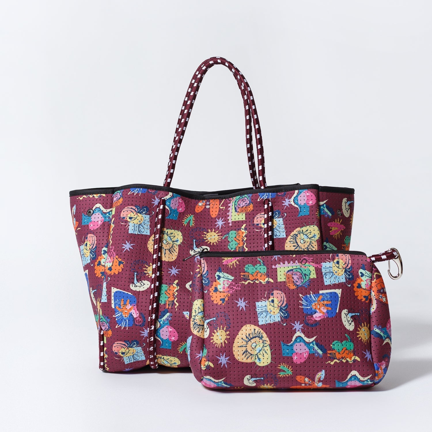 CONSTRUYENDO FUTURO BURGUNDY BASIC SET - EVERYDAY TOTE AND POUCH