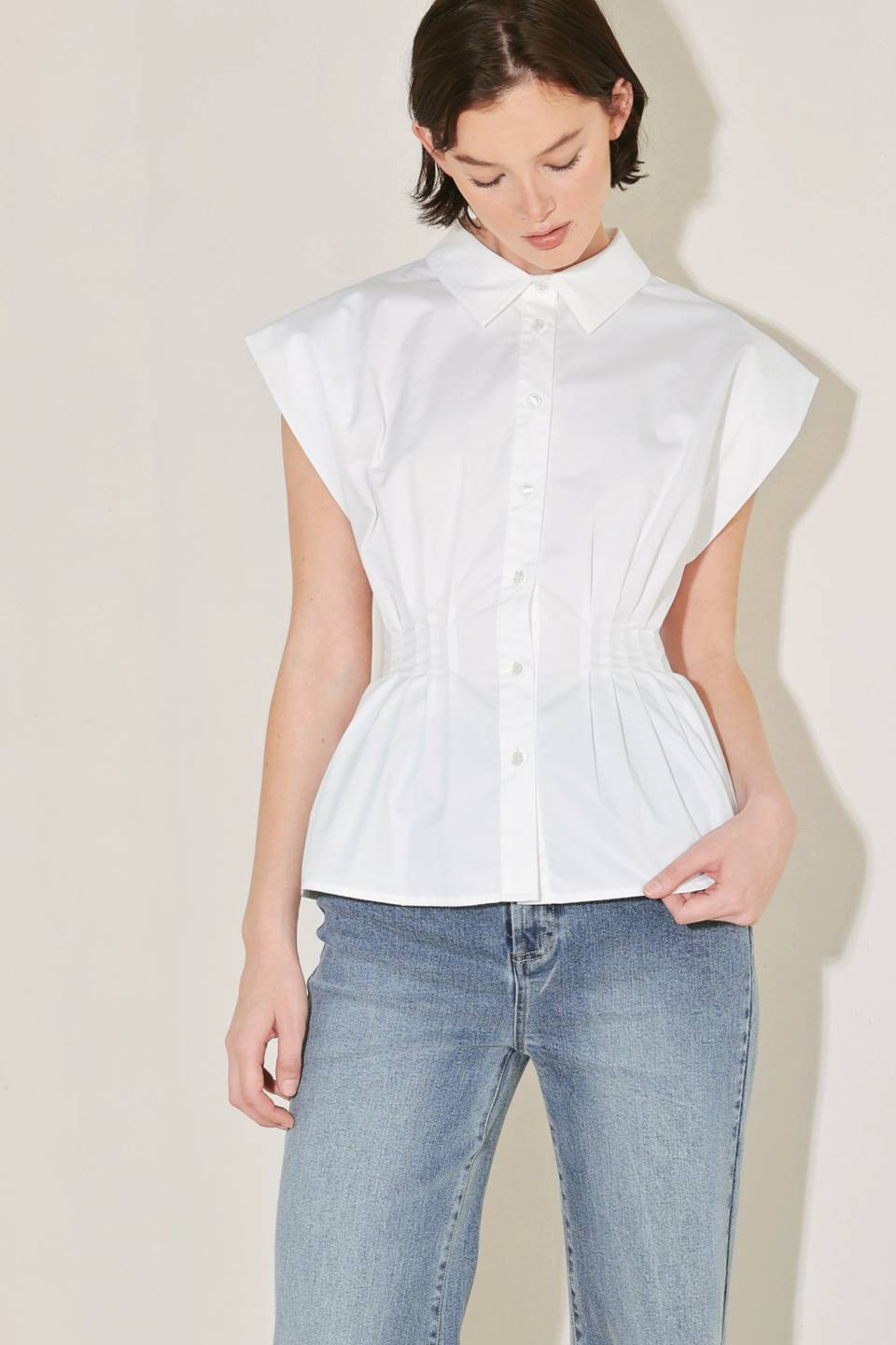 Peplum Top with Corset Waist