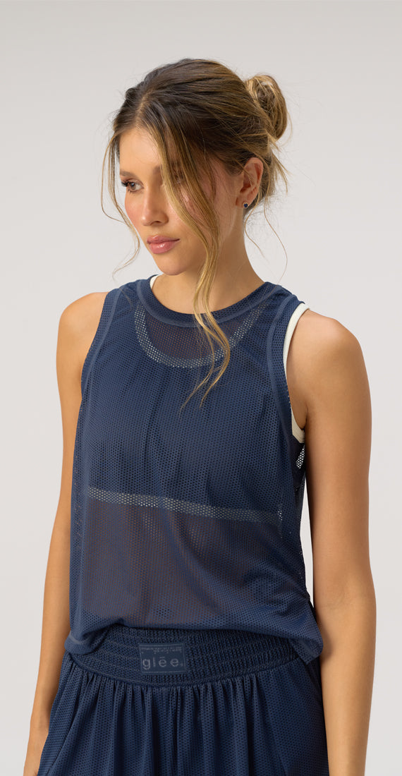 MIDNIGHT BOXING MESH TANK