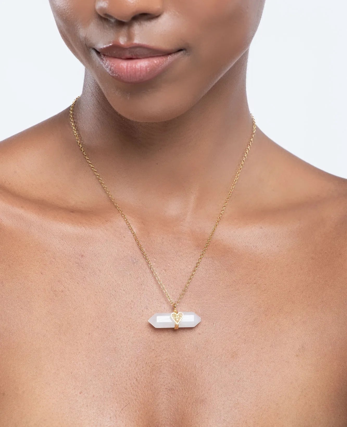 Holding Crystal Necklace