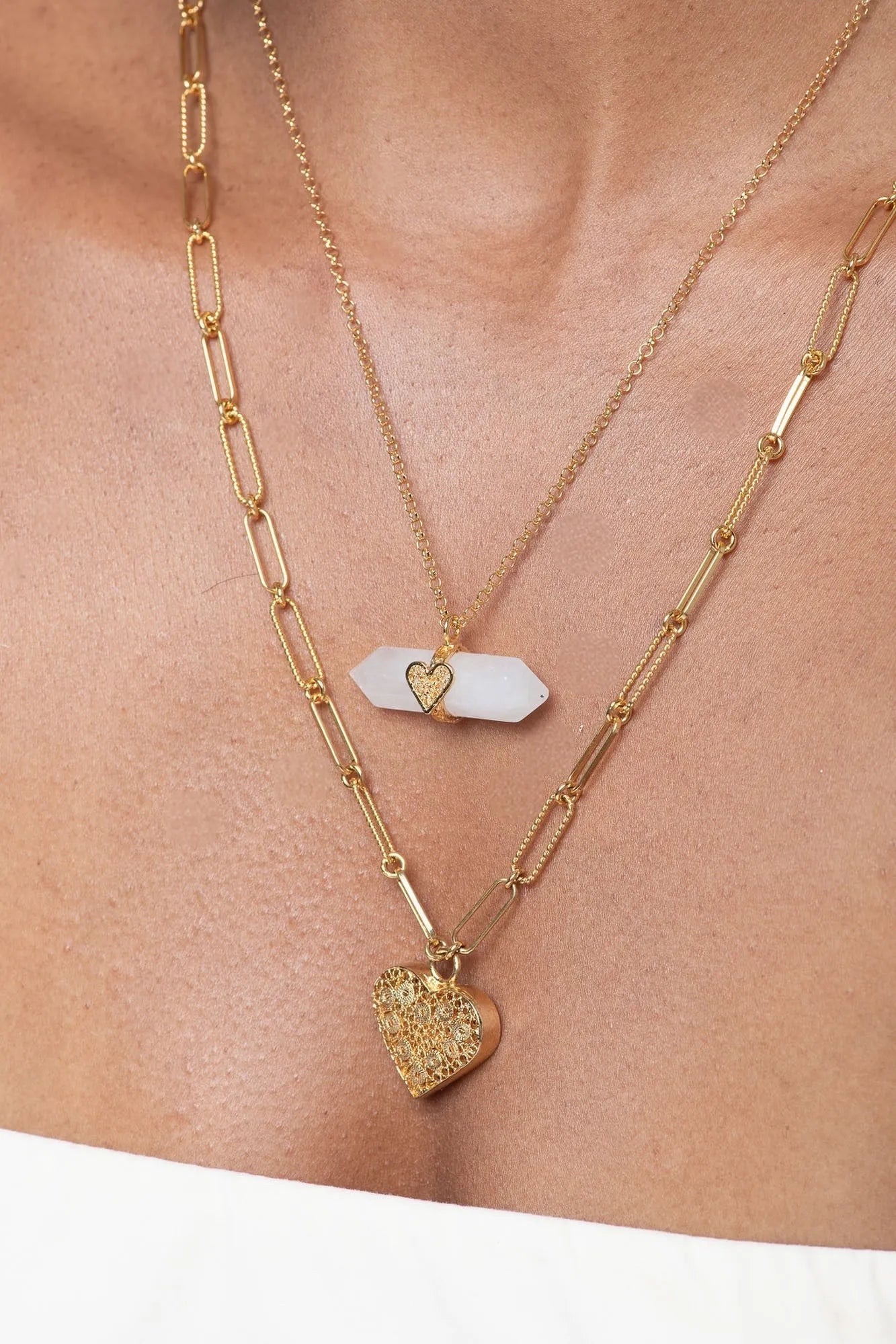 Holding Crystal Necklace