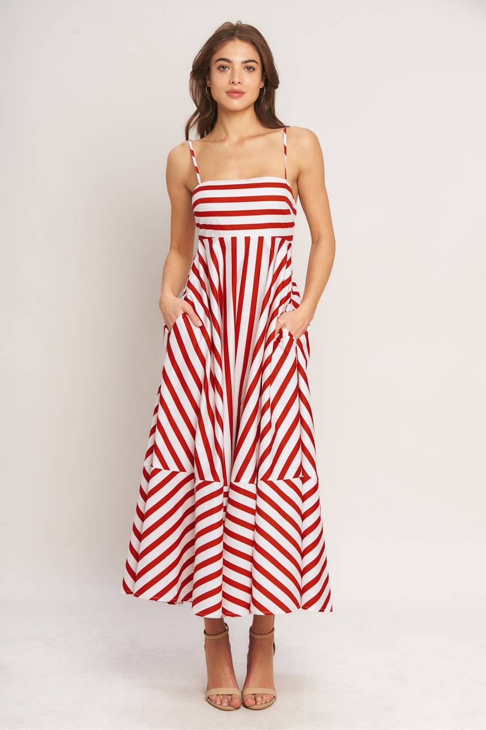 Striped Cotton Ankle Dress
