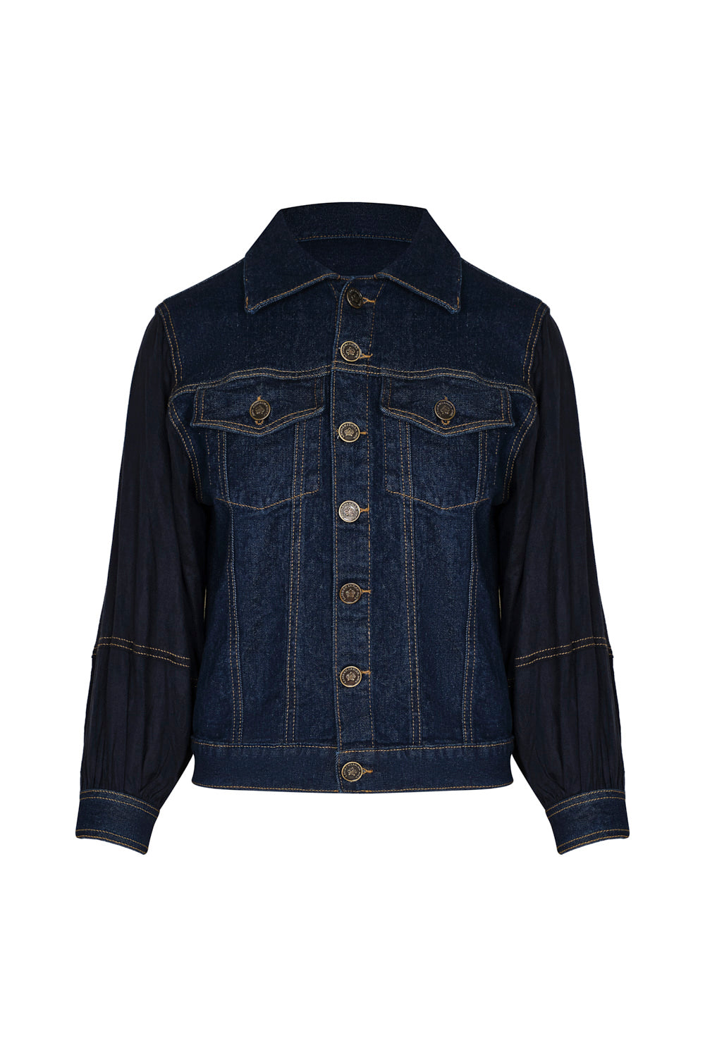 Cattleya Embroidered Jacket Indigo Blue