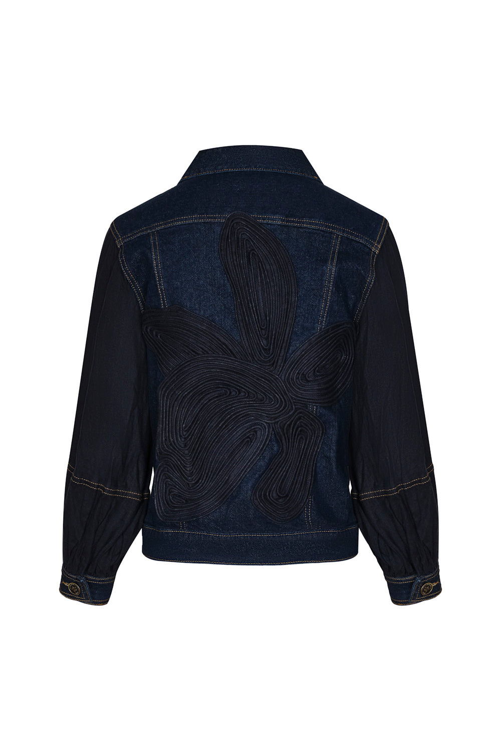Cattleya Embroidered Jacket Indigo Blue