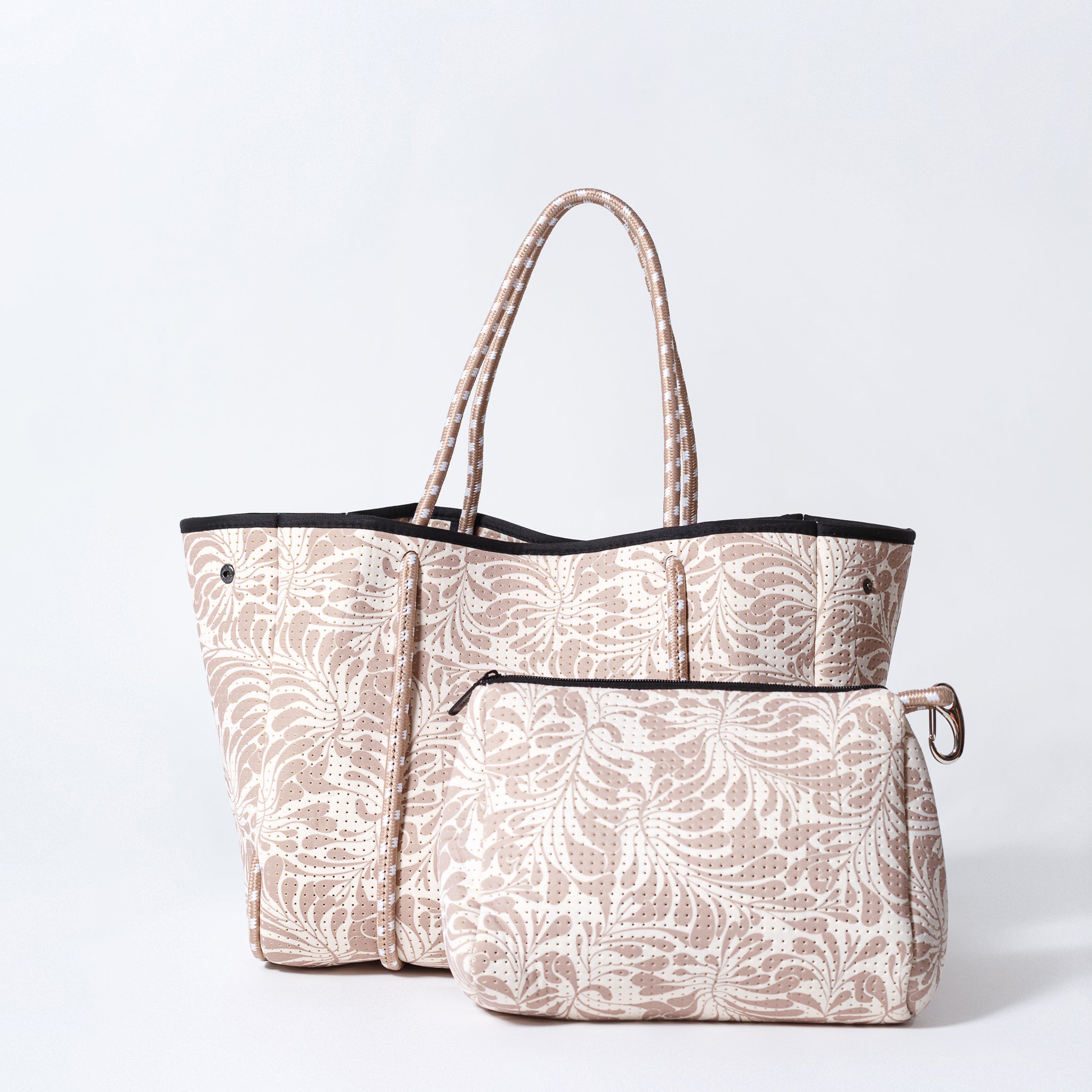 PALM BEIGE BASIC SET - EVERYDAY TOTE AND POUCH