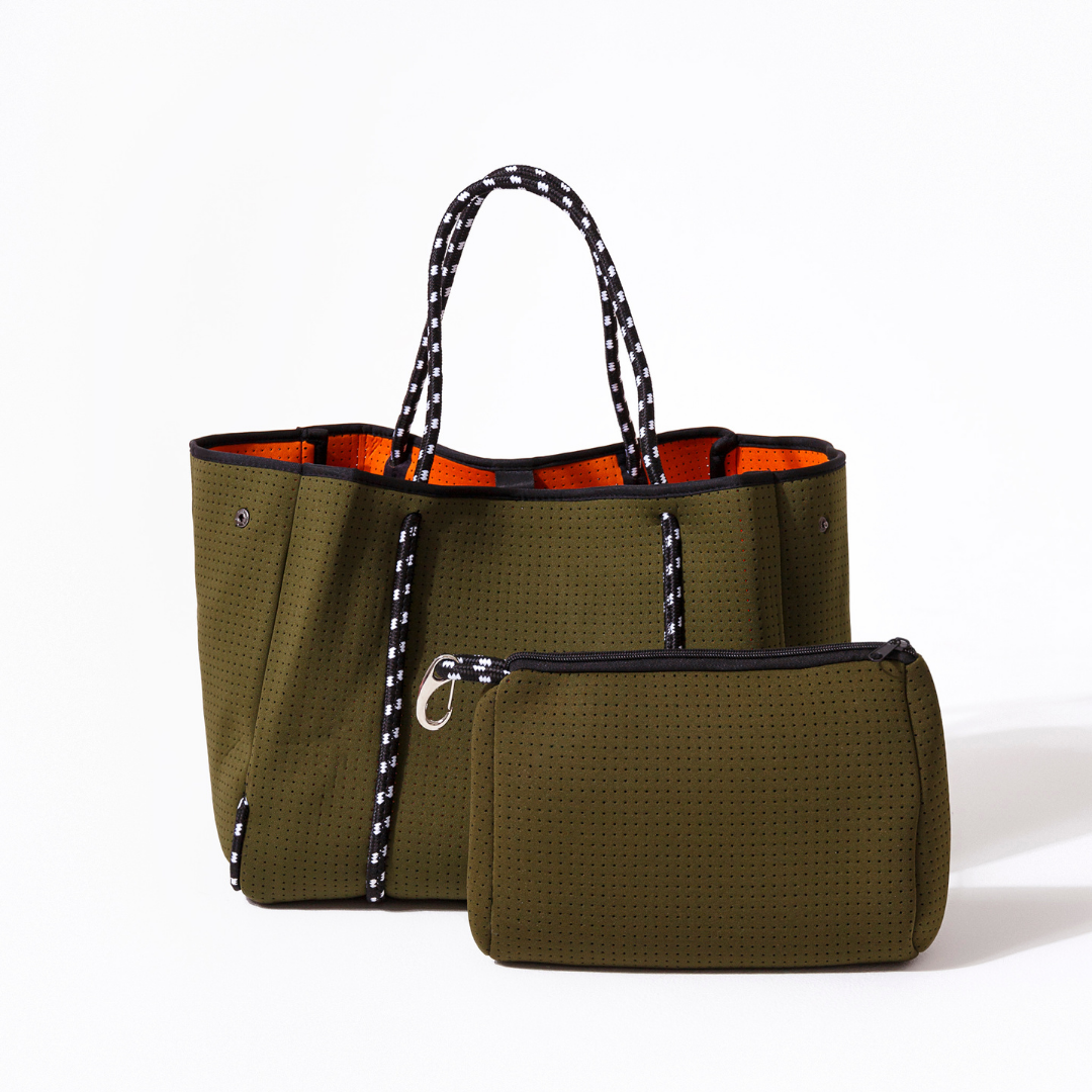 SAFARI GREEN BASIC SET - EVERYDAY TOTE AND POUCH