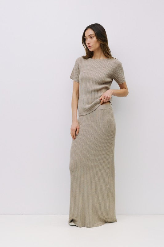 Joelle Ribbed Knit Maxi Skirt
