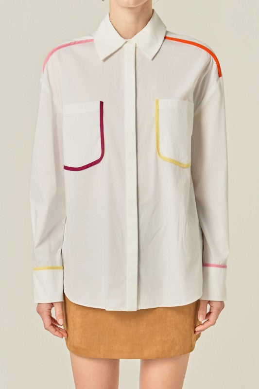 Flat Binding Detailed Shirt