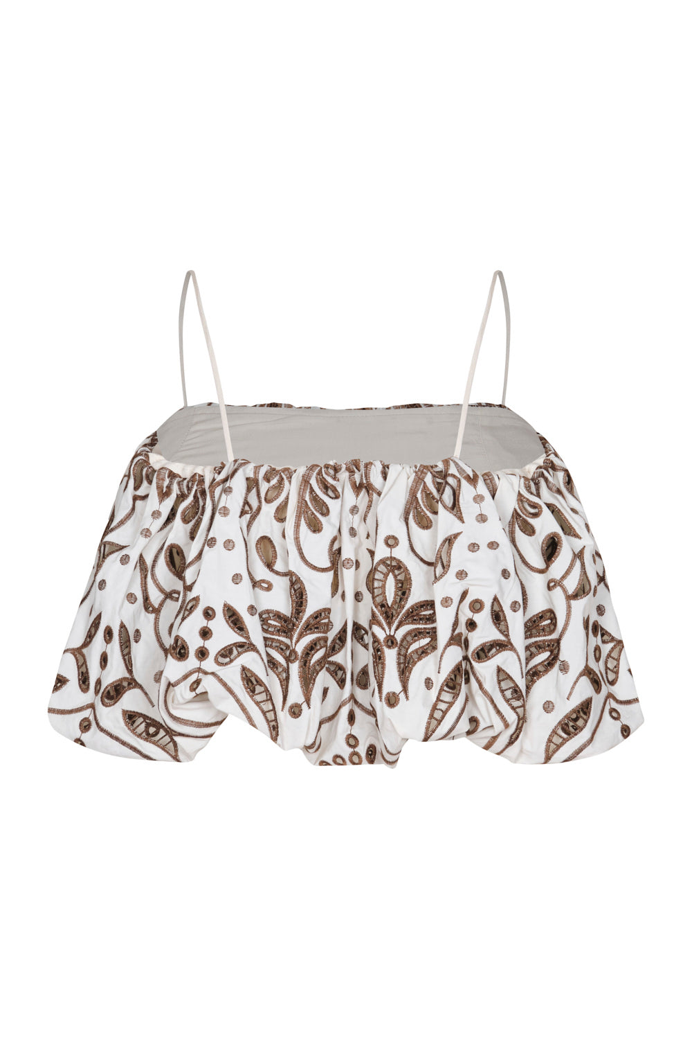 Vienna Crop Top Ivory Brown