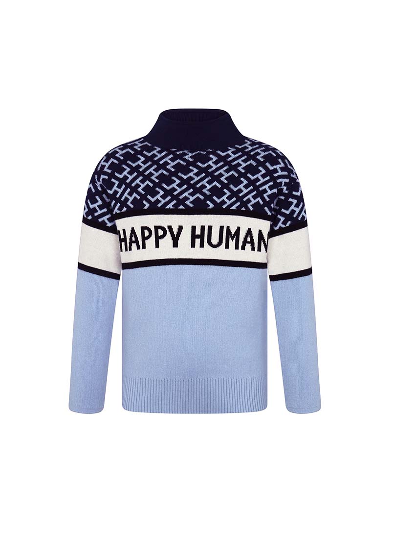 HAPPY HUMAN HC MONOGRAM KIDS SWEATER - BLUE