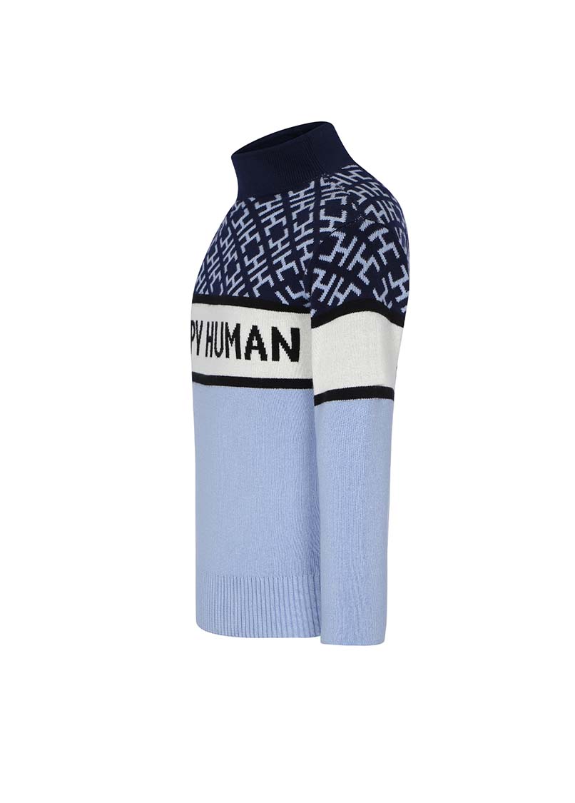 HAPPY HUMAN HC MONOGRAM KIDS SWEATER - BLUE