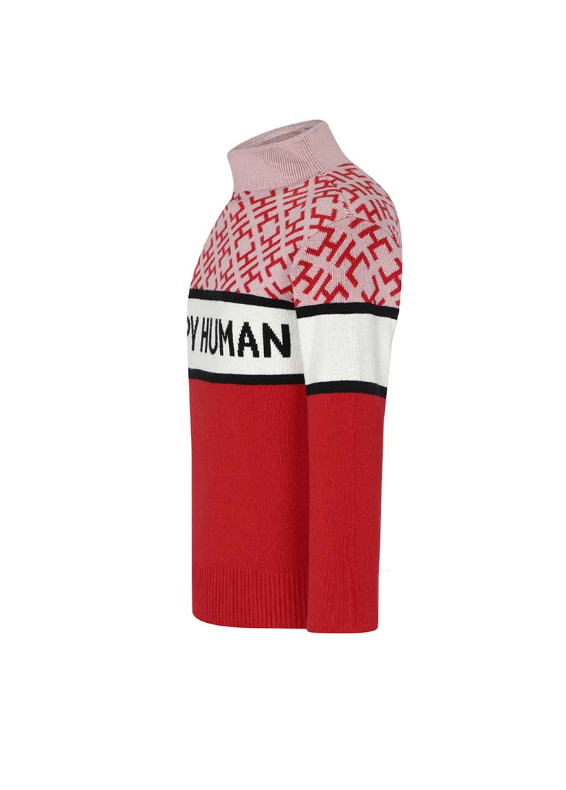 HAPPY HUMAN HC MONOGRAM KIDS SWEATER - RED