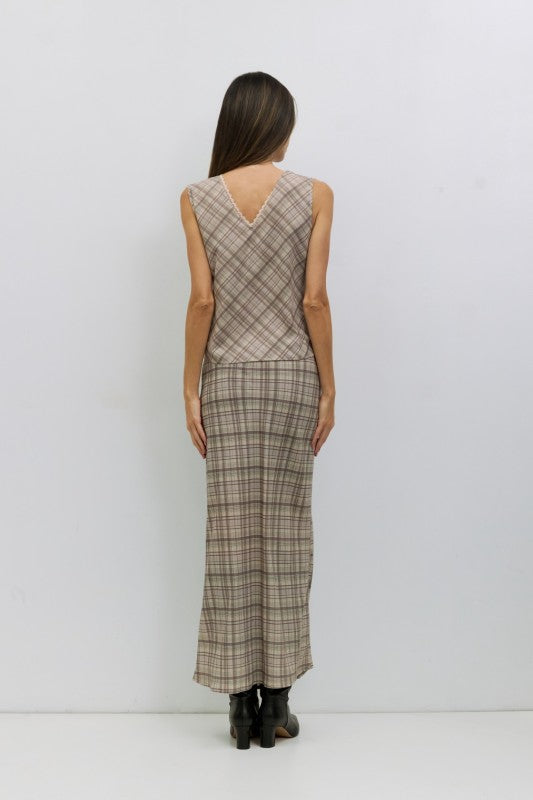 Paxton Sleeveless Blouse With Lace Trim