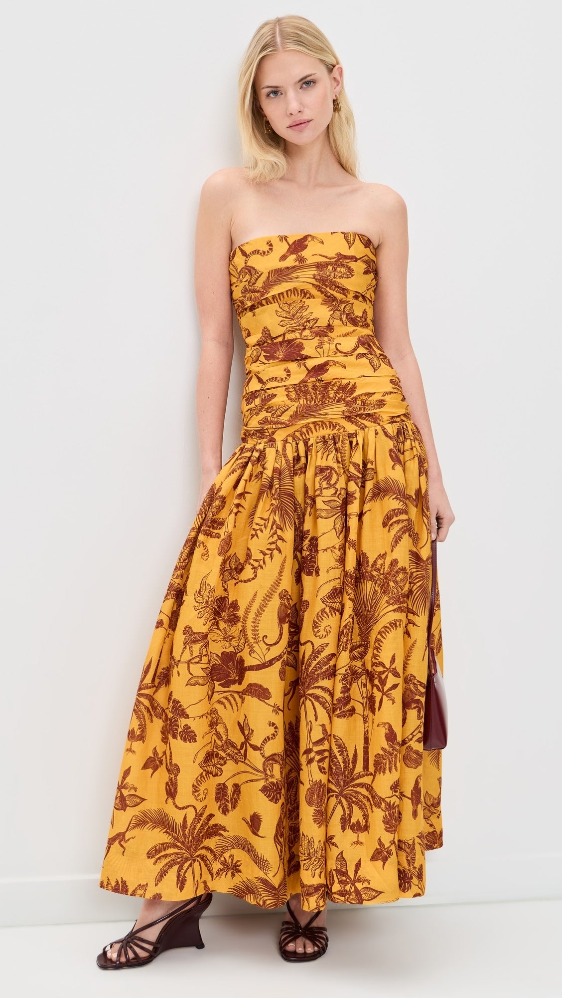 Alemais Banana Blossom Ruched Gown