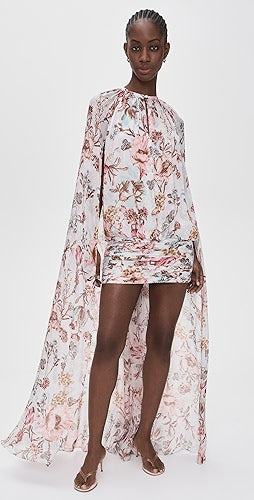 Hemant and Nandita Ruched Cape Mini Dress