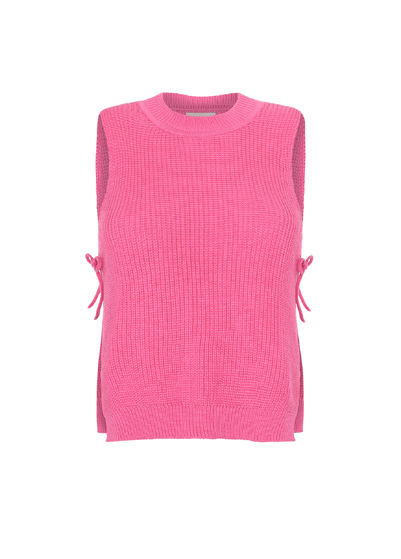 FEDRA SIDE TIE TOP - HOT PINK