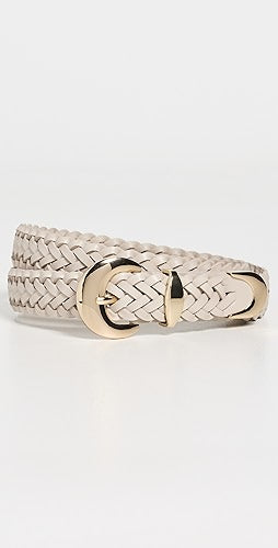 Madewell Lucie Domed Buckle Belt In Woven Leather